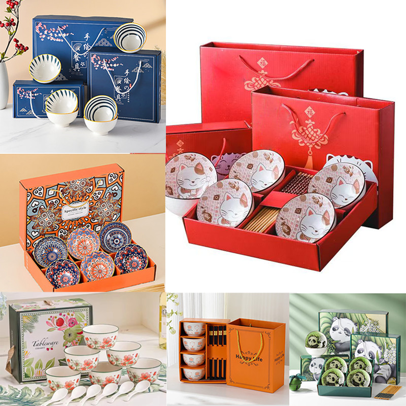 NEW!!! ชุดถ้วยเซรามิก 2 ใบ  4 ใบ 6 ใบ พร้อมตะเกียบ ชุดของขวัญ ของรับไหว้ เซ็ทถ้วยเซรามิกสุดคุ้ม สินค้าพร้อมส่ง