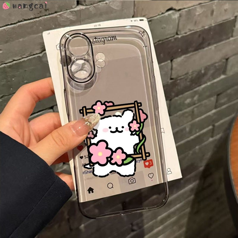 สําหรับ Meizu 21 20 Pro Note Meizu21 Meizu21Note/21Pro/20Pro/20 เคสโทรศัพท์น่ารักสายสุนัขลูกสุนัขดอกไม้การ์ตูนใสสีดําปลอกอ่อนเคส