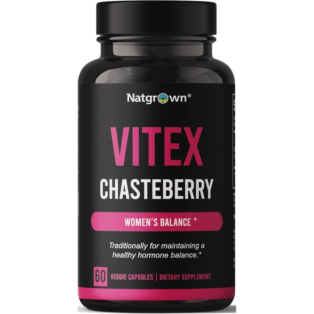 Nattg Vitex Chasteberry อาหารเสริมสําหรับผู้หญิง 1,000 มก. - Agnus Castus Chaste Tree Vitex Berry Fr