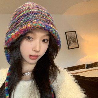 ในไทย💖หมวกไหมพรมหลากสี แฮนด์เมด สไตล์ประจําชาติ คุณภาพสู สาย…