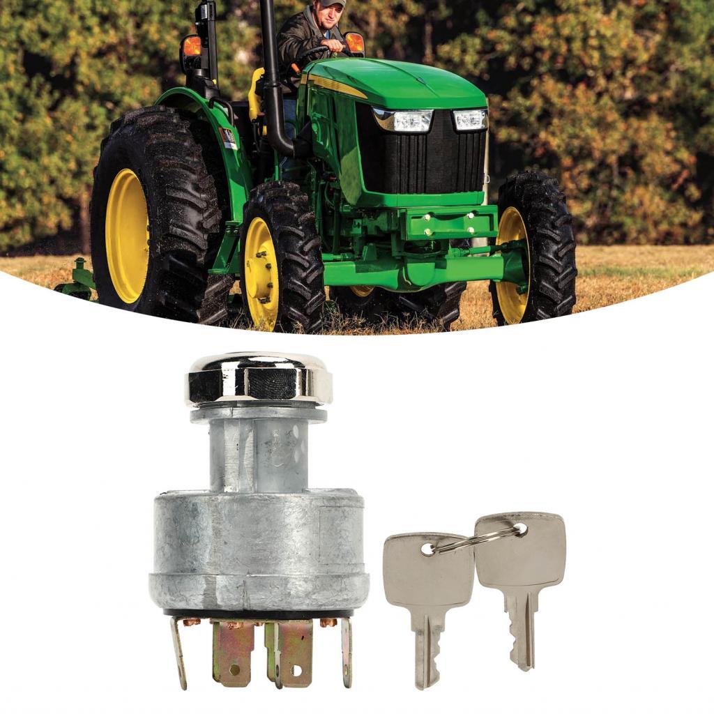 Eacam สวิตช์สตาร์ทเครื่องจุดระเบิด AR58126 เปลี่ยนสำหรับรถแทรกเตอร์ด้วยวัสดุอลูมิเนียมแข็งแรงทนทานติ