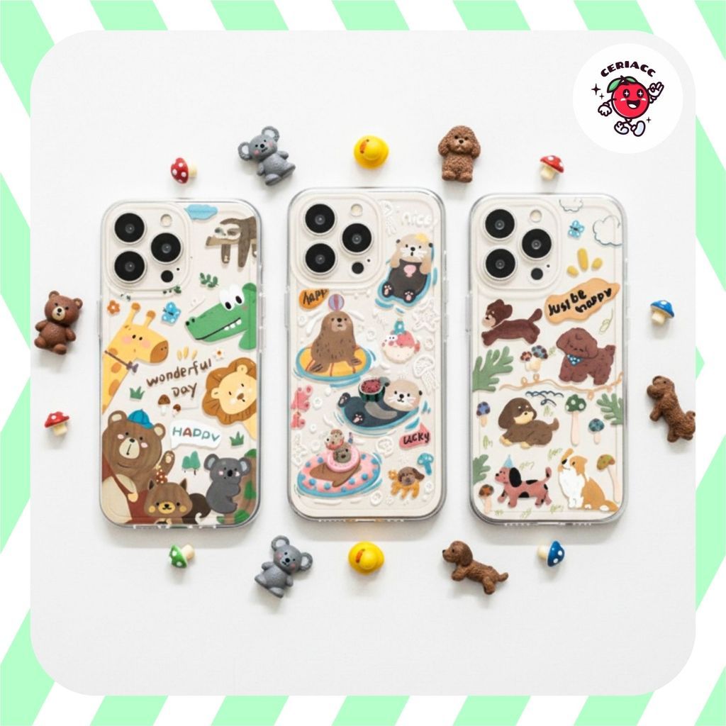 HAPPY ANIMALS ANGEL EYE PRINTING case oppo a15 a16 a16k a16e a1k realme 7 5g c2 a31 a3s c1 a52 a53 a