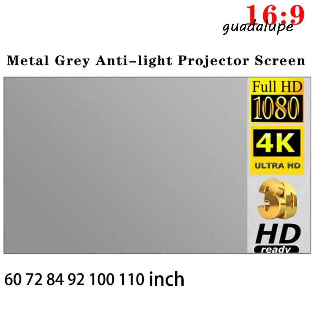 หน้าจอโปรเจคเตอร์ GUADALUPE ป้องกันแสง 16:9 หน้าจอการฉายภาพแบบพับได้, การฉายภาพ HD ผ้า 4K พับหน้าจออ