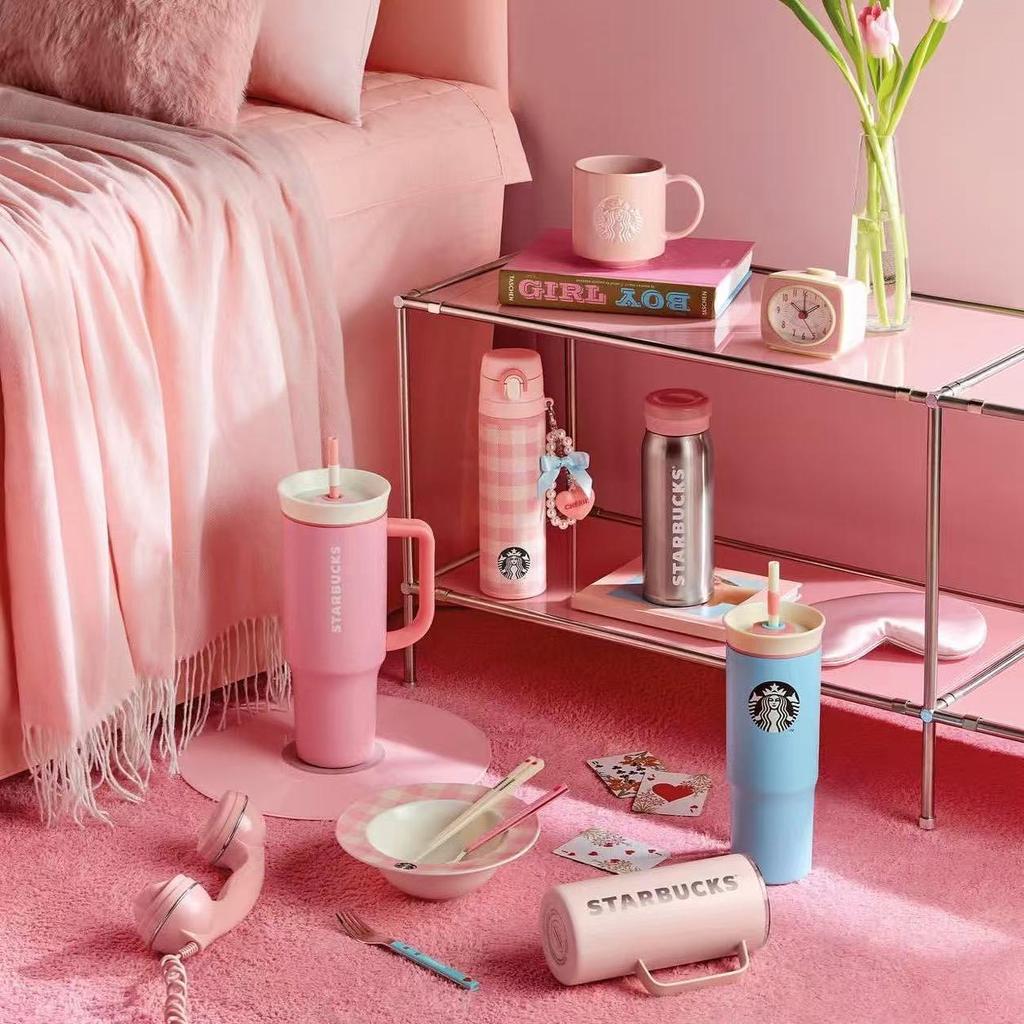 Jiyoon Starbucks 25 Straw Cup วันวาเลนไทน์ Limited Mug Thermos Cup พวงกุญแจ owala