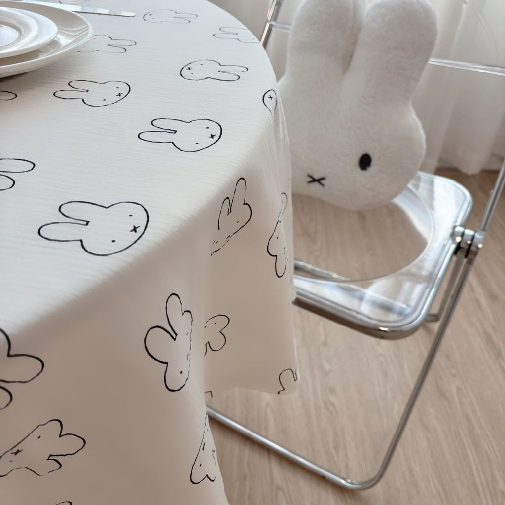 Miffy กระต่ายผ้าปูโต๊ะ มิฟฟี่ สไตล์หอพัก สำหรับตกแต่งโต๊ะและกันฝุ่นในห้องนอน