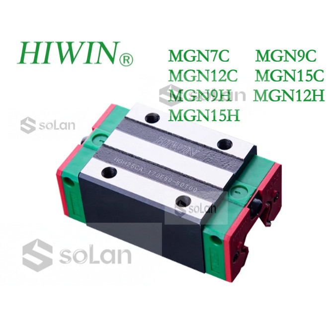 HIWIN MGN7C, MGN9C, MGN12C, MGN15C, MGN9H, MGN12H, MGN15H Mini Straight Guide Rail Slider