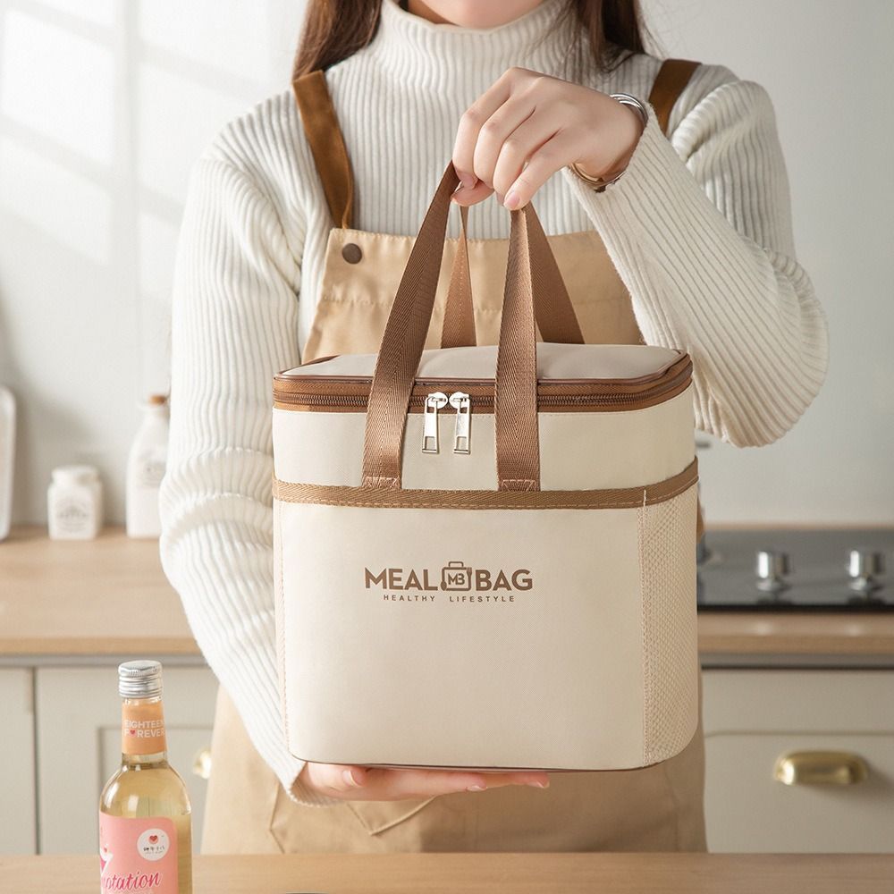 MARITA กระเป๋าเก็บความร้อนอาหาร, กระเป๋าเก็บกล่องอาหารกลางวันแบบหนา, กระเป๋าฉนวนกันความร้อนกันน้ําความจุขนาดใหญ่แบบพกพาผู้หญิง - รูปที่ 5