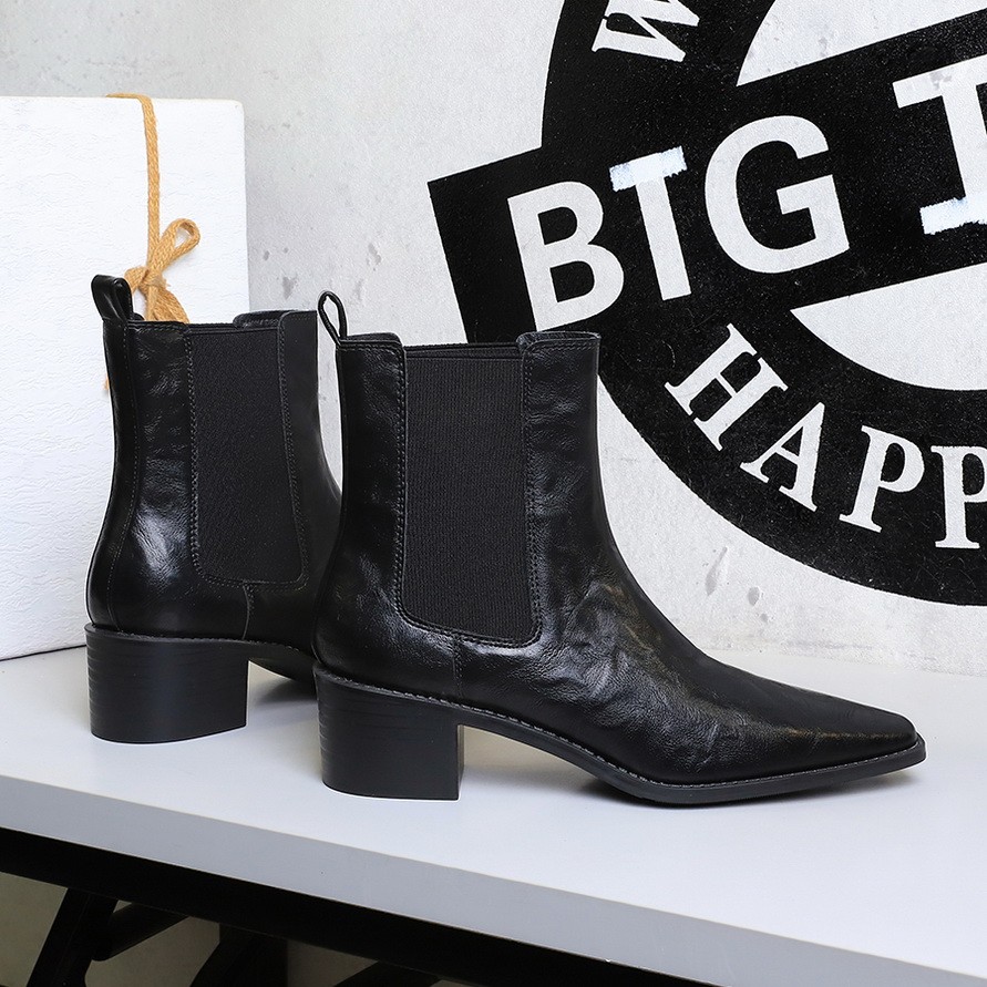 BIGTREE Simple Fashion Short Boots Women Chelsea Short Boots Martin Boots 4CM