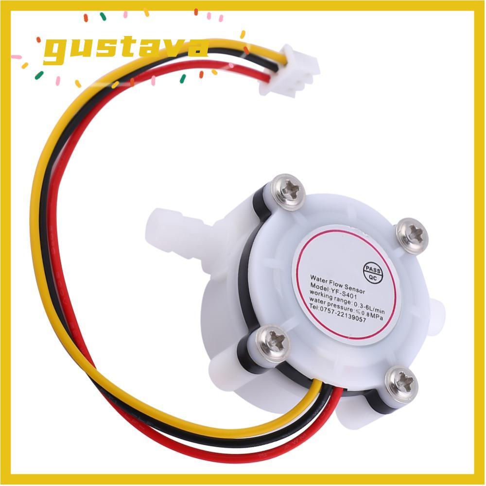 GUSTAVA Water Flow Sensor, YF-S401 G1/4" Water Hall Flow Sensor, Hall Effect 0.3-6L/min สําหรับท่อ 6