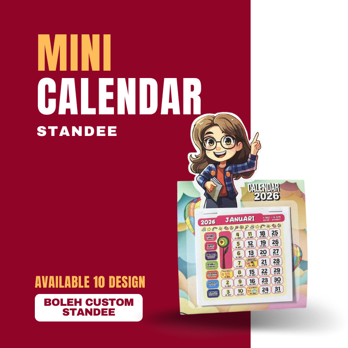 MINI CALENDAR STANDEE 2026 Boleh Custom Standee Comel & น่ารัก!