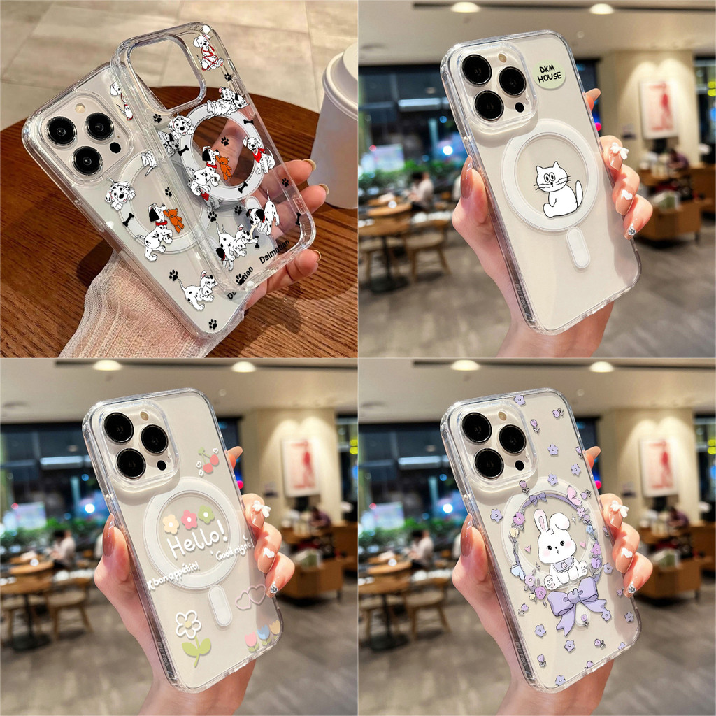 เคส แม่เหล็ก For iPhone 17 11 13 15 14 12 16 Pro Max 17 Air 17 Pro 17 Pro Max เคสแม่เหล็กใสรูใหญ่ Magnetic Case