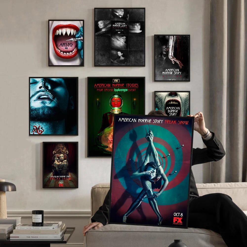 โปสเตอร์ภาพยนตร์ American Horror Story AHS สไตล์วินเทจ ศิลปะตกแต่งผนังสำหรับห้อง บาร์ คาเฟ่ และการตก