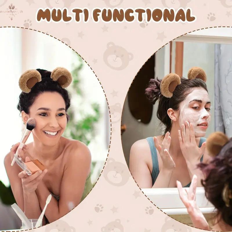 Nf 1PC Plush Bear Ear s - นุ่มและน่ารัก, อุปกรณ์เสริม Unisex สําหรับทุกวัน, ปาร์ตี้, คอสเพลย์, ของขว