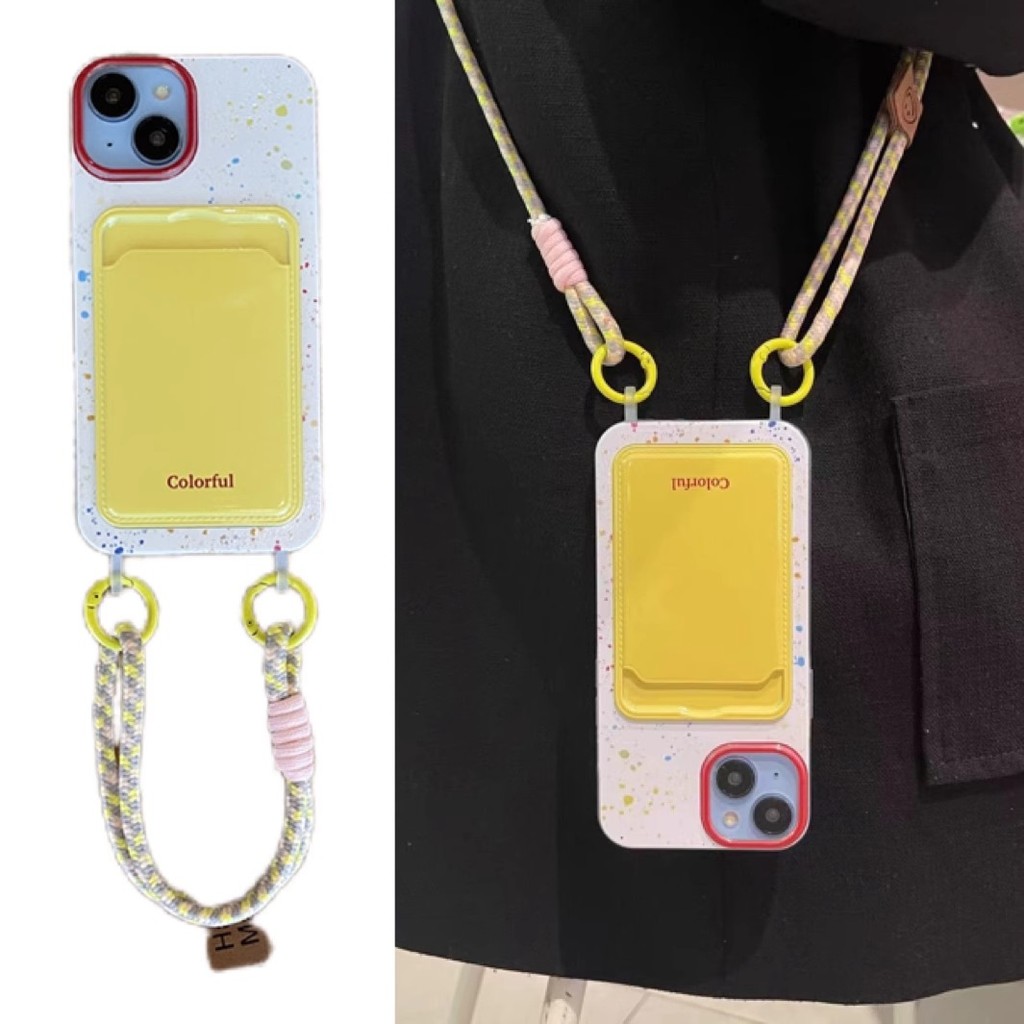 KB551 สําหรับ iPhone 17AIR 18 Pro Max 17 15 Pro 14plus 13pro max กรณี 12 11 XS Max XR 78Plus ins สไตล์เกาหลี Anti-fall Lanyard แฟชั่นการ์ตูนสาวน่ารักโทรศัพท์ป้องกันกรณี