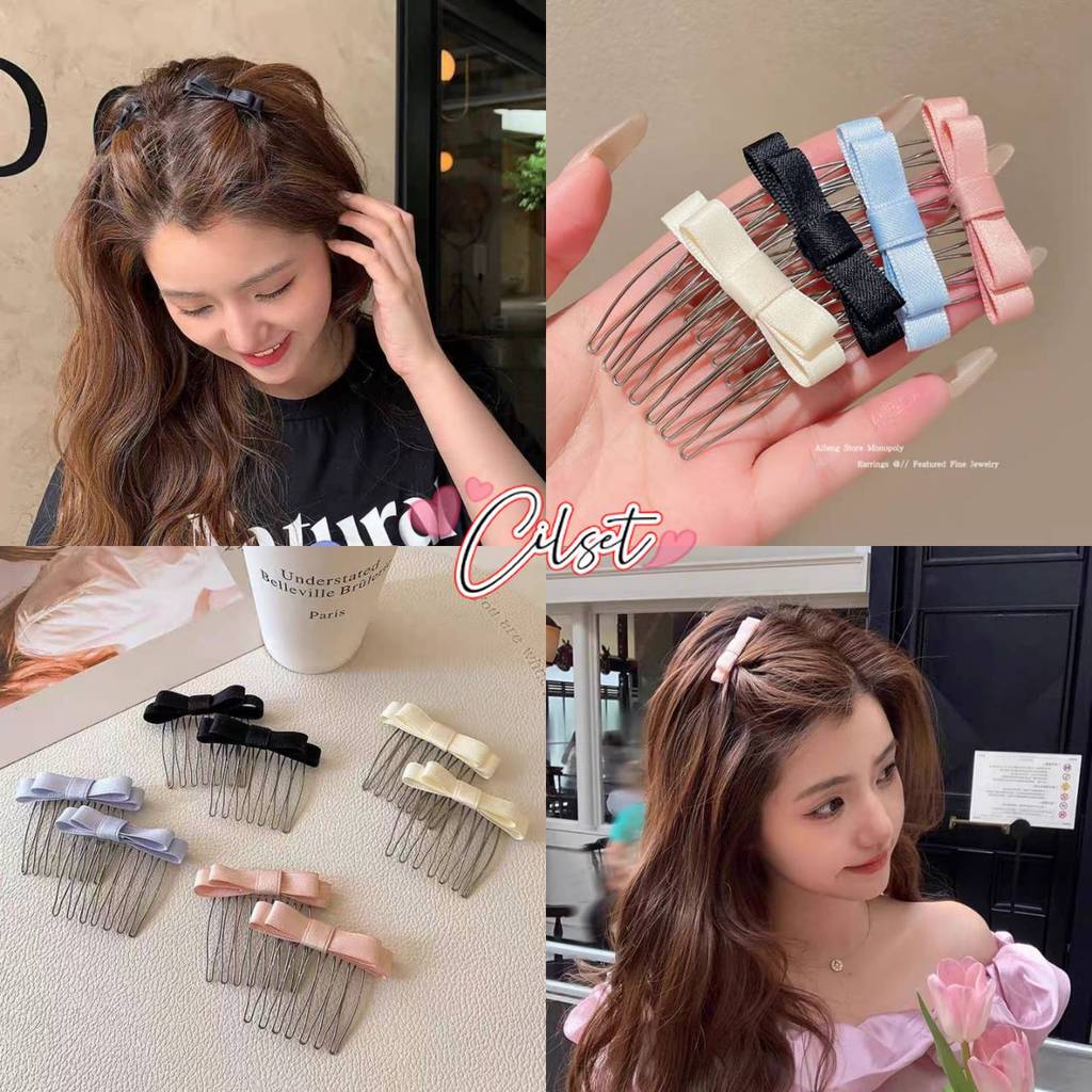 Cilset🛒พร้อมส่ง🎀 กิ๊ฟหนีบผม น่ารักๆ ดีเทลลายโบว์ สินค้าแฟชั่น สีพาสเทล VO-63
