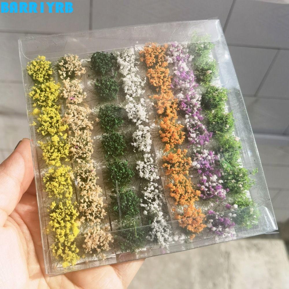 BARR1YRB ขนาดเล็กดอกไม้ Cluster, DIY อาคาร ABS วัสดุพืชดอกไม้ Static Tufts, Terrain รุ่นรถไฟ 8 มม.ความสูงจําลองดอกไม้หญ้ารุ่นรถไฟ