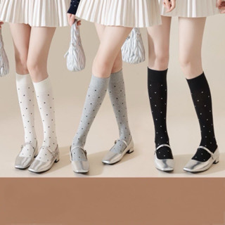 ถุงเท้ายาวถึงเข่าสไตล์ญี่ปุ่น ถุงเท้า JK อบอุ่น เรียบง่าย แล…