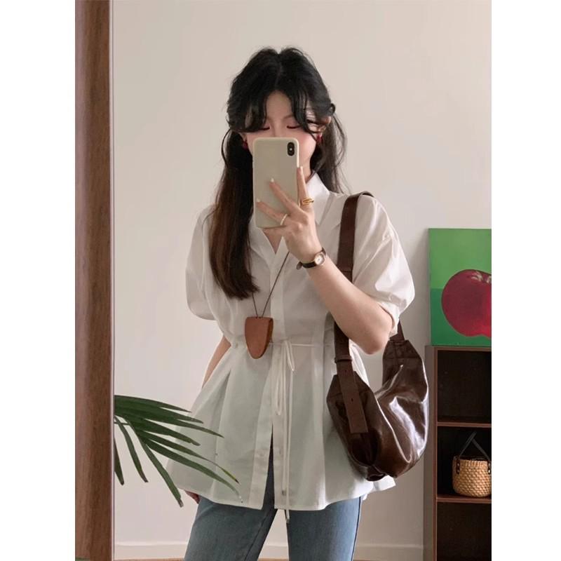Baby Grape#W473 เสื้อแขนยาว เสื้อเชิ้ตสไตล์เกาหลี คอวีเรียบหรู เอวผูกเข็มขัด ทรงครอป คัตติ้งเกาหลี ราคา ถูกที่สุด ดีลบีเคเค แกลเลอรีภาพที่ 6