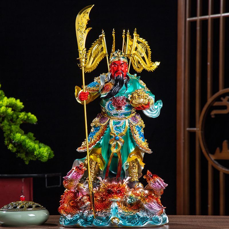 九龙关公神像元宝关公招财关羽武财神树脂玻璃钢佛像关二爷坐关公Kowloon Guan Gong Statues Yuanbao Guan Gong Lucky Guan Yu Wu20251112