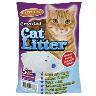 Catty Cat ทรายแมวคริสตัล ดูดซึมทันที กำจัดกลิ่นได้ดี ขนาด 5 ลิตร **