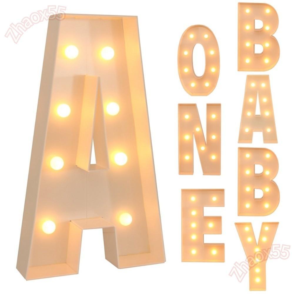ZHAOX ไฟ LED ตัวอักษรยักษ์, ขนาด 91.5 ซม. DIY ชื่อกล่องกรอบไฟ, ตัวเลขโมเสคออกแบบตัวอักษรขนาดใหญ่ไฟ L