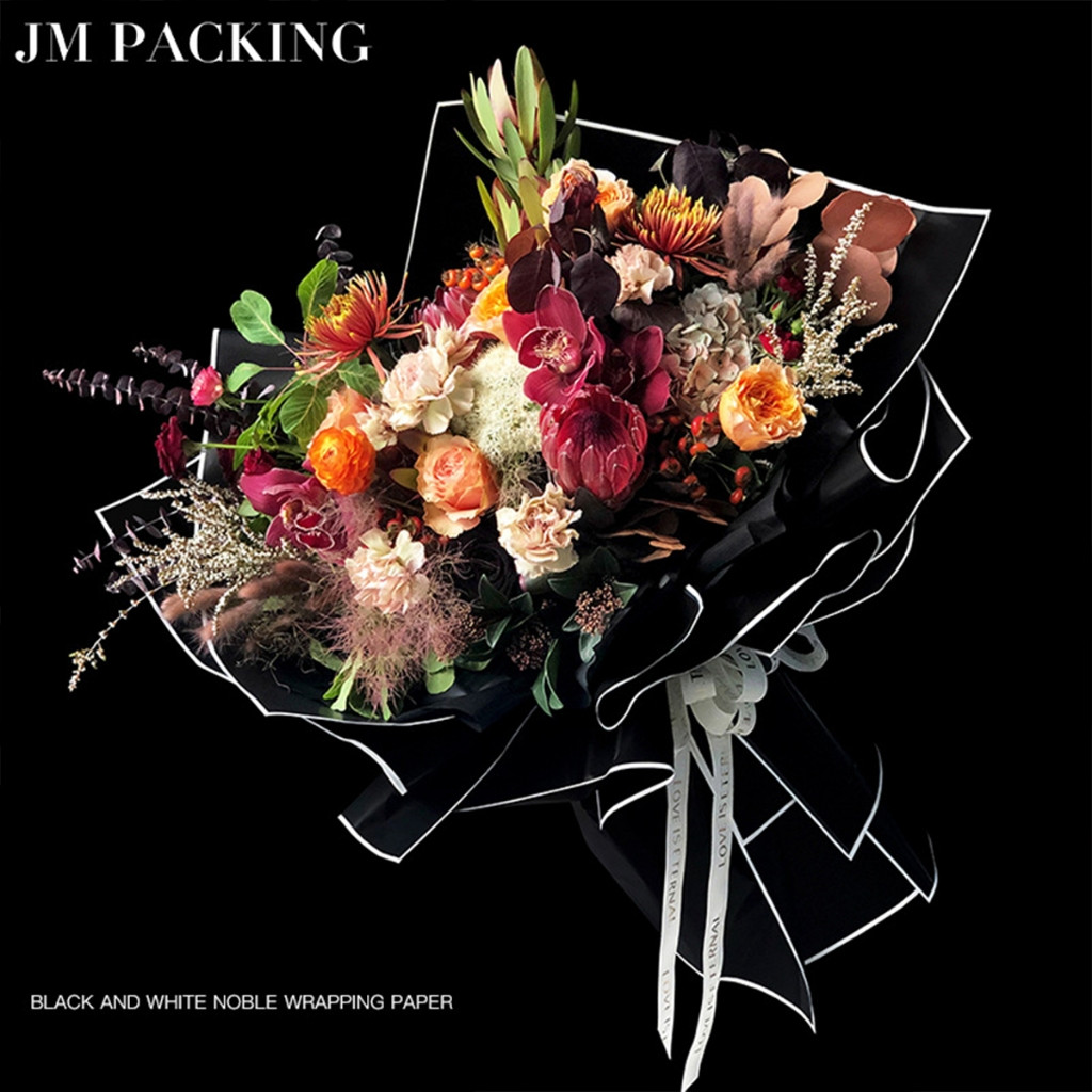 กระดาษห่อช่อดอกไม้ กระดาษฟลาวด์สีพื้นห่อช่อดอกไม้ กระดาษพลาสติกกันน้ำ DIY ขนาด 58x58cm. - รูปที่ 3