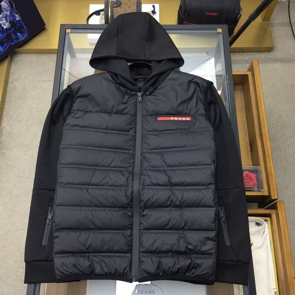 8G4Q PD Keep Warm25S Autumn and Winter Classic Men's Casual Fashion Knitted Patchwork Down Jacket Co