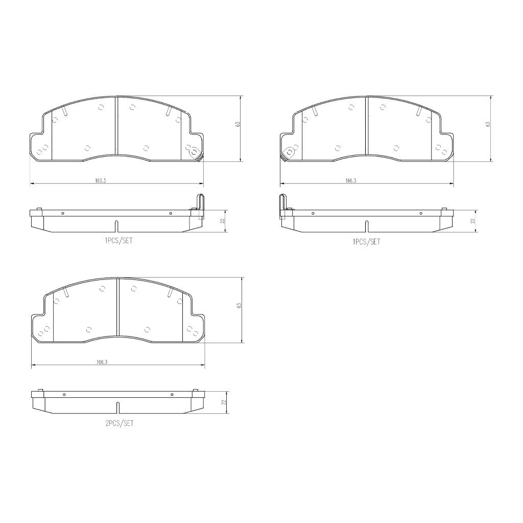 ผ้าดิสเบรคหน้า TOYOTA DYNA BU60 BU80 BU100 BU200 HINO DUTRO XZU304 XZU402 XZU600