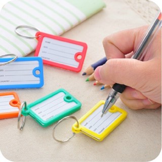 พวงกุญแจป้ายชื่อ 12 ชิ้น/แพ็ค พร้อมช่องเขียนชื่อ จัดเก็บกุญแ…