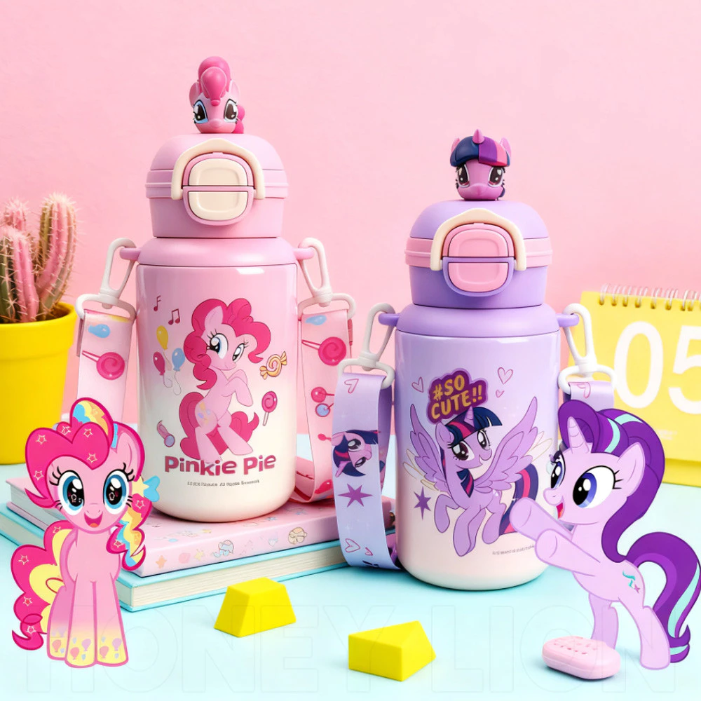 HoneyLion กระติกน้ำ กันรั่ว 360° สำหรับเด็ก 480ml เก็บความเย็น 12ชม. - My Little Pony มีสายคล้อง เปิดหนึ่งกด ไปโรงเรียน thumbnail 3