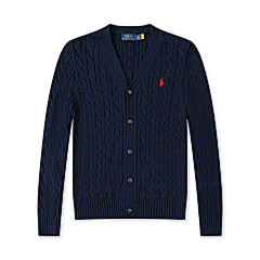 Ralph Lauren New Spring and Autumn Pure Cotton V Collared Cardigan Button Men’s Long Sleeve Knitwear