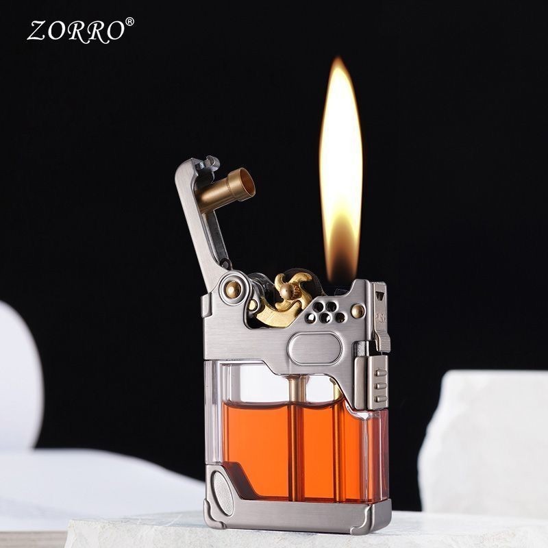 ZORRO/Z833 ไฟแช็กถังใส ระบบจุดไฟเร็ว พร้อมส่ง