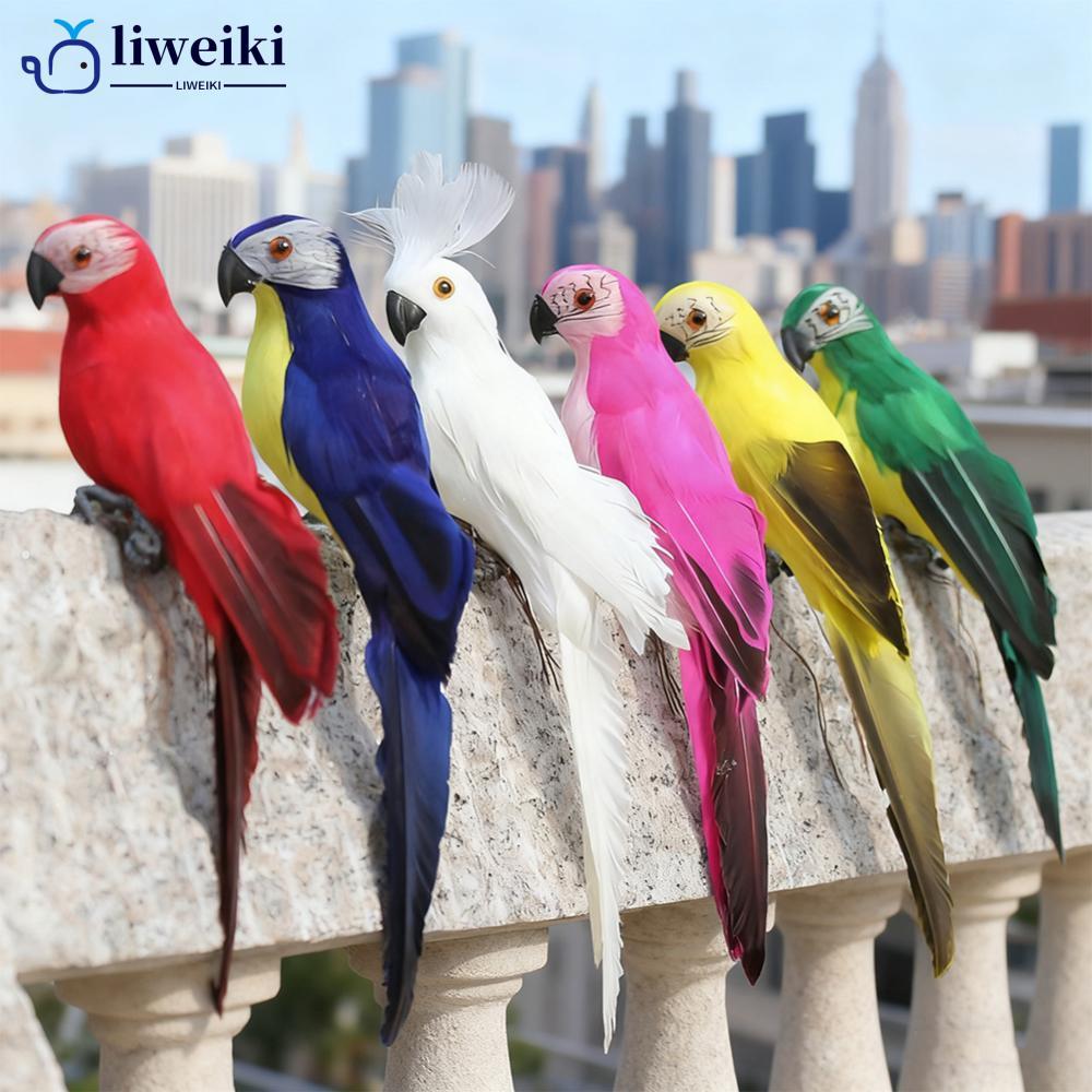 LIWEKI น่ารักนกแก้วเทียมปลอมโฟมสัตว์จําลอง Feather นกรุ่น DIY Craft งานแต่งงานบ้านสวนเครื่องประดับตก