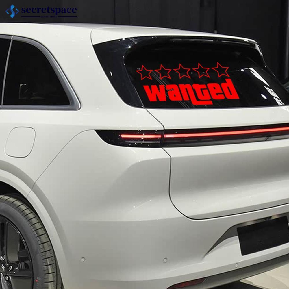 SECRETSPACE สะท้อนแสง Wanted Star รถสติกเกอร์รถจักรยานยนต์ Decal สติกเกอร์ตกแต่งไวนิลกันน้ํา H4T6