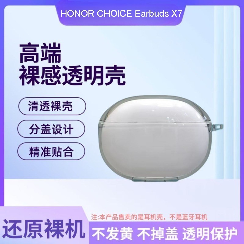 เคสสําหรับ HONOR CHOICE Earbuds X7, ฝาครอบเคสหูฟังแบบใส TPU