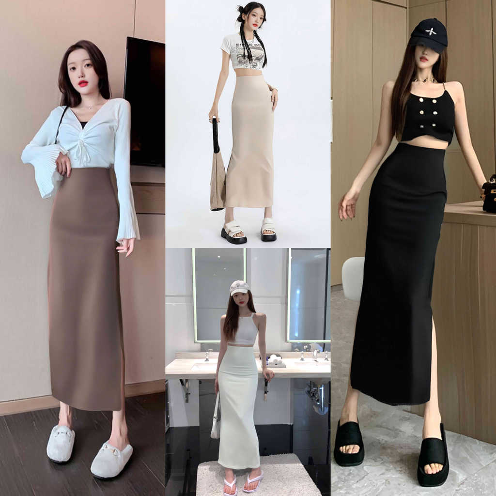 กระโปรงยาวเปิดข้าง ดีไซน์ทันสมัย ใส่สบายลุคชิค