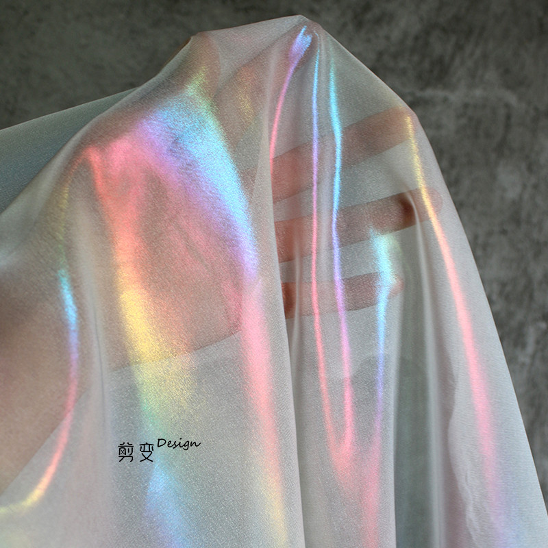 Rainbow Gauze Gradient Magic Color Fabric Creative Gauze Skirt พื้นหลังการถ่ายภาพ diy Handmade Cloth