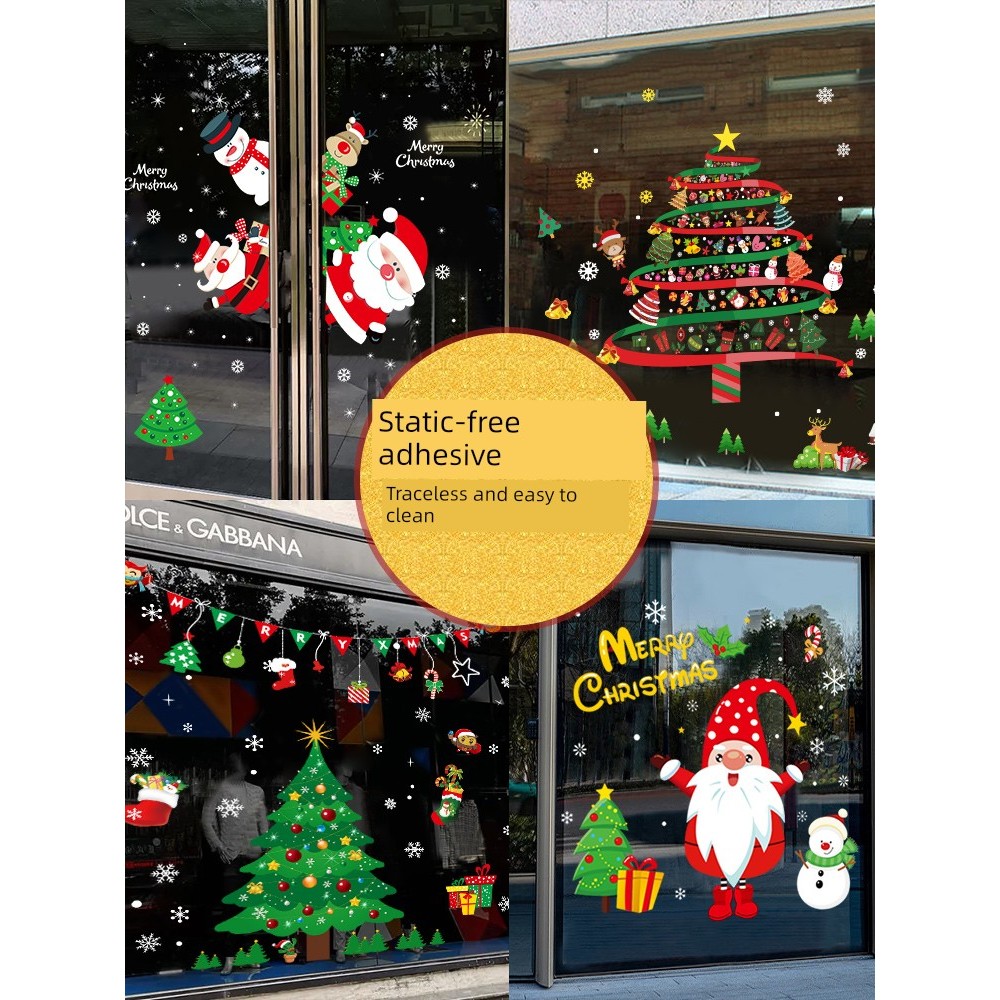 baby tree christmas mini christmas tree ของตกแต่งคริสต์มาสสติกเกอร์ไฟฟ้าสถิตสติกเกอร์หน้าต่างสติกเกอ