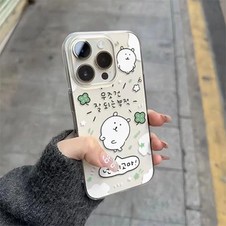 โปร่งใส จัดส่งจากประเทศไทย หมีขาวเล็ก for iPhone เคสไอโฟน 11 12 13 14 15 17 PLUS PRO MAX X XS MAX XR 7/8PLUS แอปเปิ้ลโทร