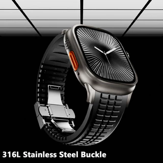 สายซิลิโคนกีฬาสําหรับ Apple Watch/ฉันดู 49มม 46มม 45มม 44มม รุ่น 3/2/11/10/9/8/7/6/5/4/2025