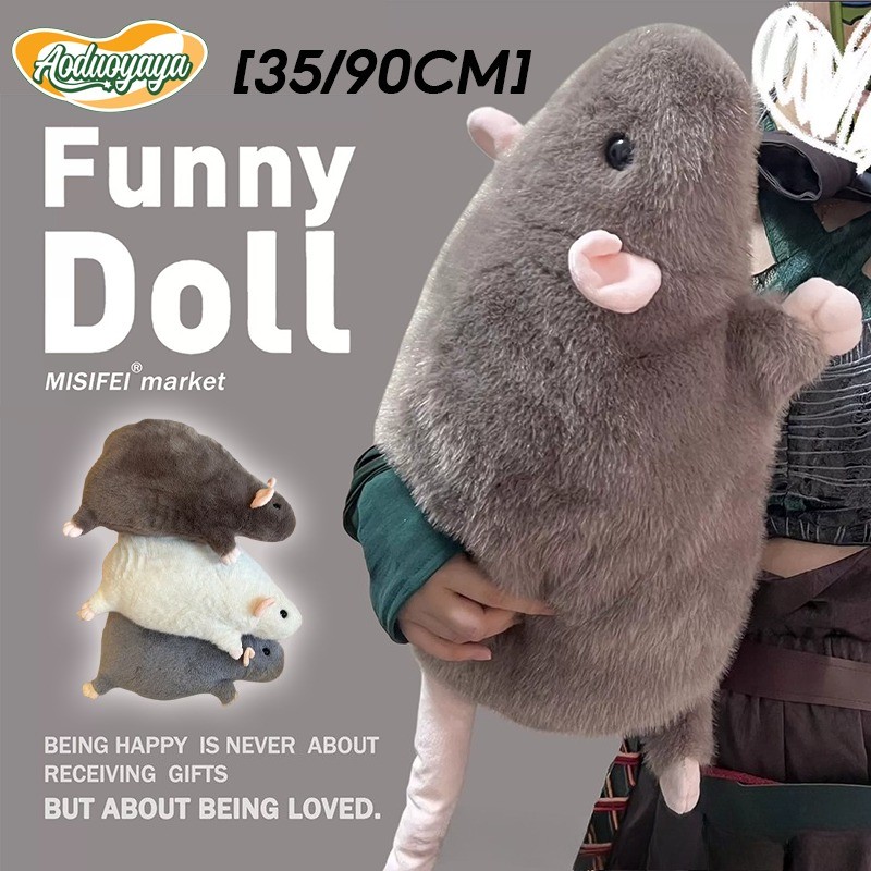Aoduoyaya ตุ๊กตาหนูดอกไม้ 35/90cm หนูกิ่งดอกไม้ ขนาดใหญ่ดอกไม้สาขาหนู ตุ๊กตาขนนุ่ม ของขวัญวันเกิด