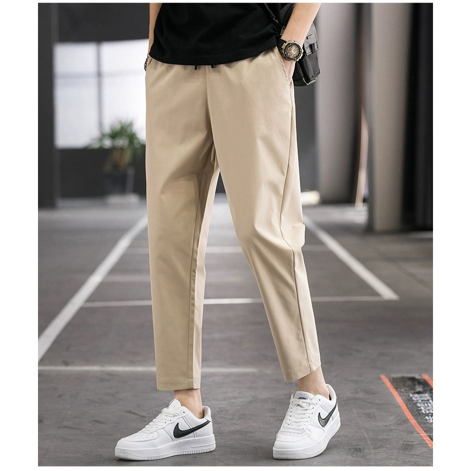 Chaistyle กางเกงลำลองผู้ชาย กระเป๋าข้าง เอวยางยืด เข้ารูป สีทึบ ใส่สบาย fashion ราคา ถูกที่สุด ดีลบีเคเค แกลเลอรีภาพที่ 4
