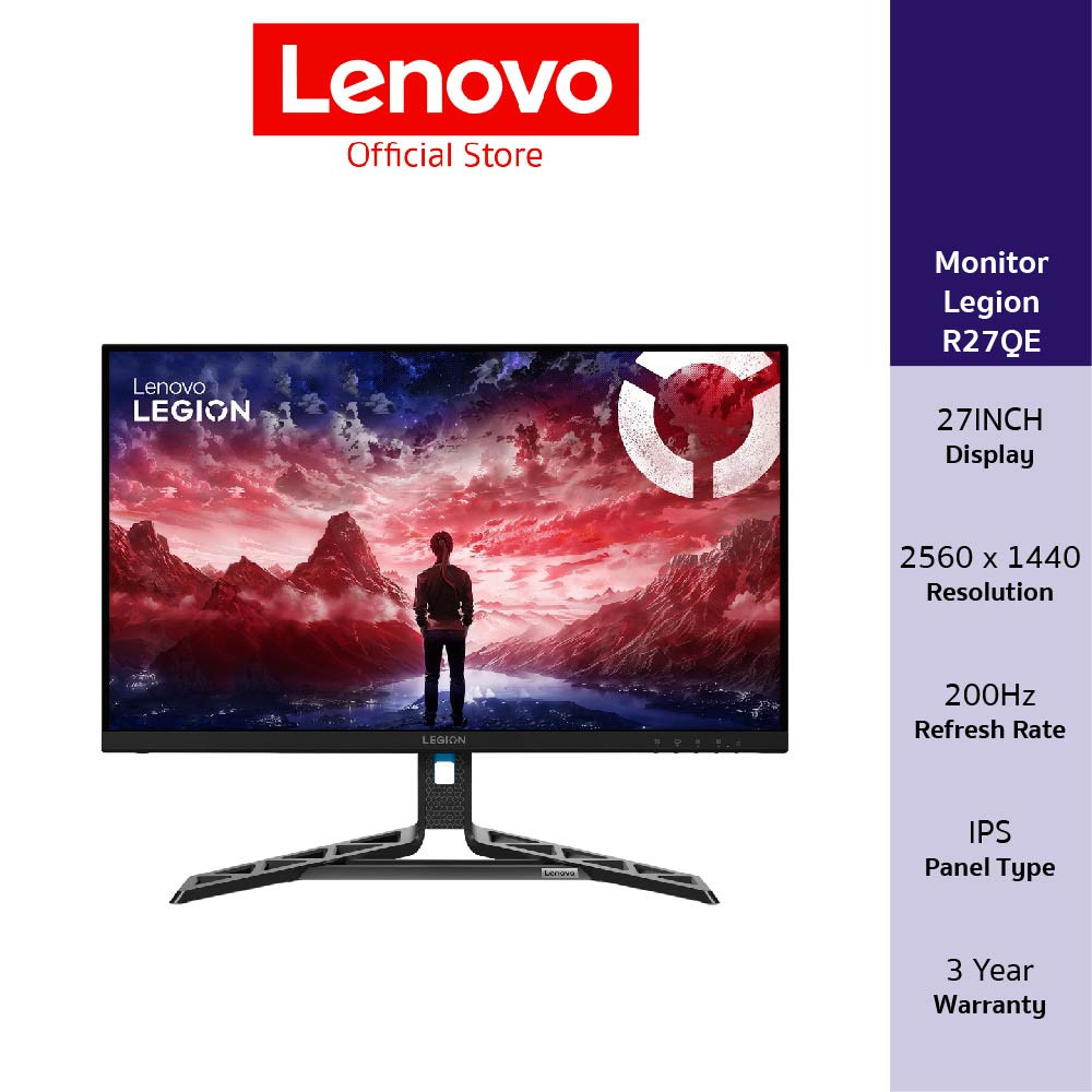Lenovo Legion R27QE Gen2(68C7GAC3TH)Monitor 27" INCH (2560 x 1440) IPS 200Hz