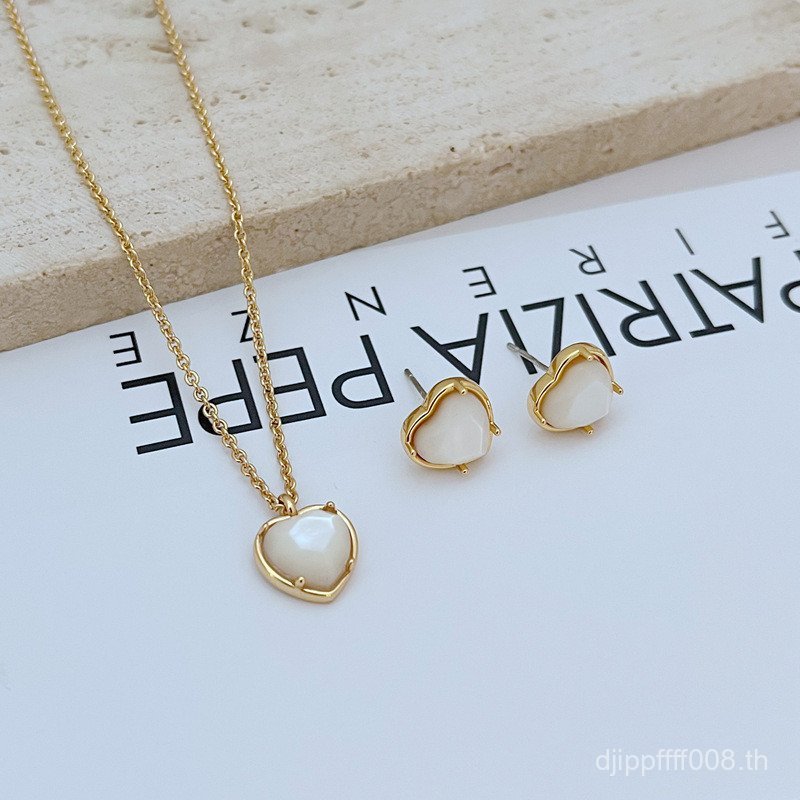 สร้อยคอมีหัวใจและต่างหูทำจากโลหะ สไตล์แฟชั่นใหม่ HFM7