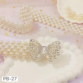 March jewelry ยางยืดรัดมุก 20-40 นิ้ว. ชุดเดรสแฟชั่นผู้หญิงคาดเข็มขัดมุกสีเงินเหมาะสำหรับงานเลี้ยงและงานแต่งงานมีหลายแบบ