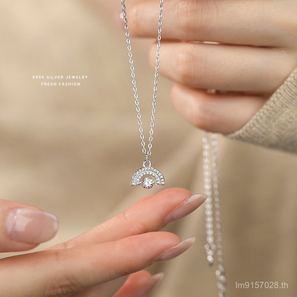 สร้อยคอ Clavicle Chain All-Match Rainbow Bridge Niche Preface หญิงแฟชั่น Seven s999 เงินสเตอร์ลิงสมา