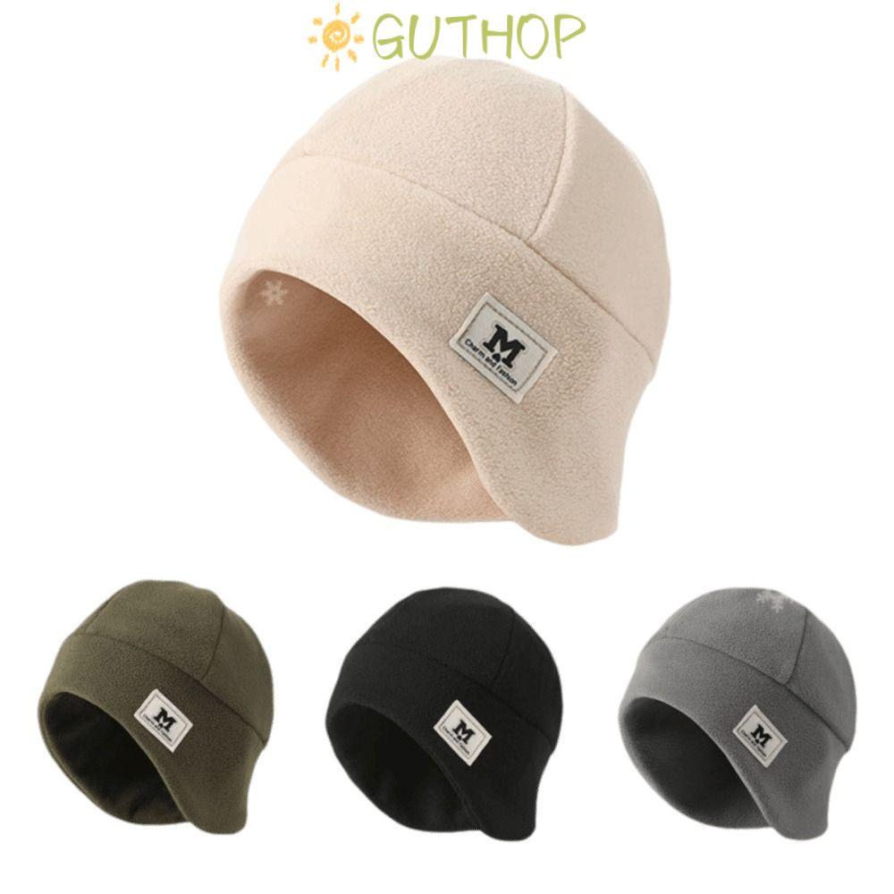 GUTHOP หมวกบีนนี่, Polar Fleece Slouchy Running Cycling Cap, Winter Lightweight Warm Soft Fleece หมวกกีฬาสําหรับผู้ชายผู้หญิง