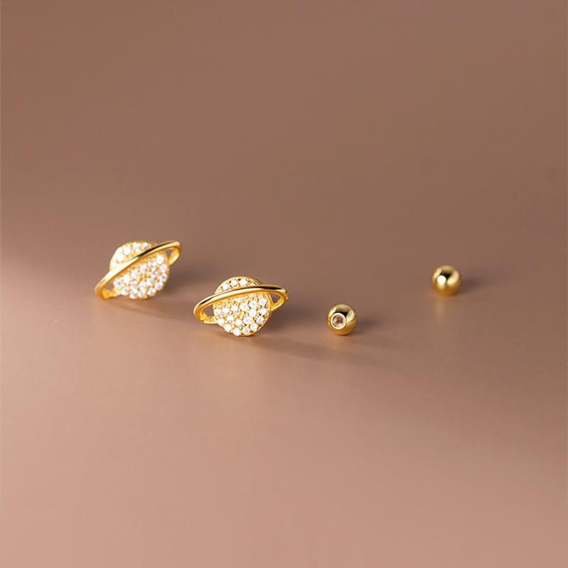 Saturn Earrings ต่างหูเงินแท้ S925 [MERCELO] - รูปที่ 3