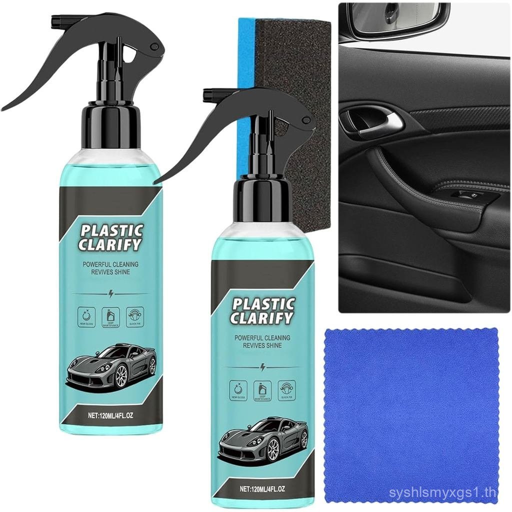 Plastic Clarify For Cars, Black Trim Restorer Spray For Interior & Exterior, Car Dashboard Cleaner &