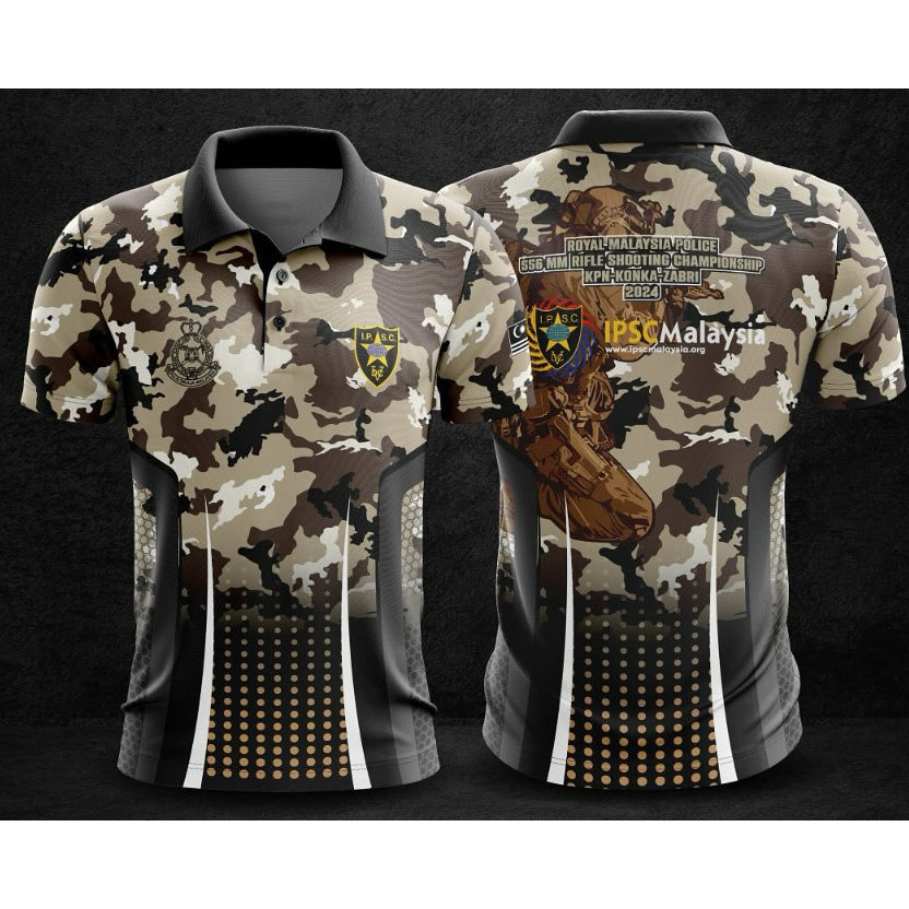 321d3 คุณภาพสูงเสื้อโปโล unisex jersery IPSC ROYAL malaysia POLICE 3D พิมพ์เสื้อแขนสั้นสามารถฟรีที่ก